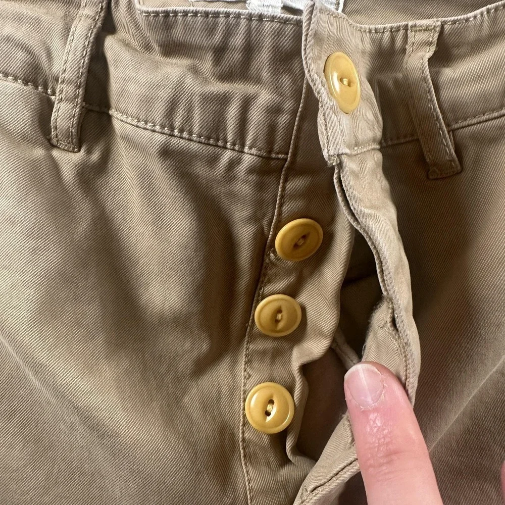 Alex Mill Chino Pants Womens 4‎ Beige Wide Leg Button Fly Stretch Twill Casual